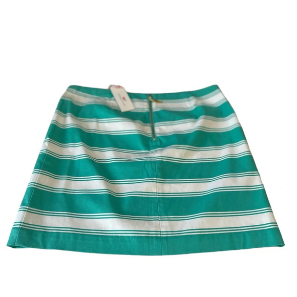 VINEYARD VINES Turquoise Blue Green White Striped Straight Pencil Skirt Size 10 - Picture 4 of 8